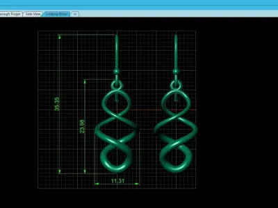 Earrings Twist Style 3D print model