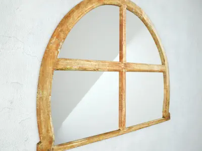 Vintage Arched Window Mirror 3D model