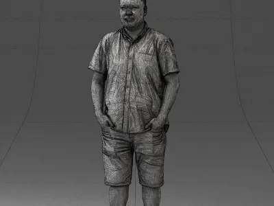 000165 Standing Man in Casual Summer Clothes 0716 3dp 3D print model