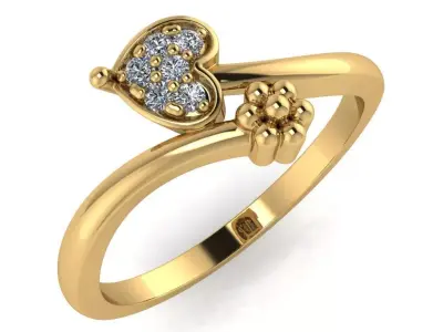 light weight gold diamond rings-C111116SKCH2026037-wt-0-5 3D print model