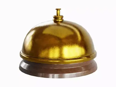 Classic Reception Bell Set Low-poly 3D model