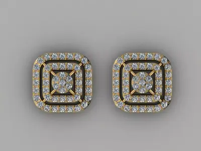 Square Diamond Earring 3D print model