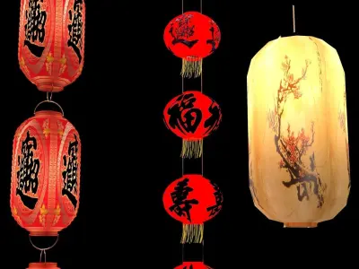 Chinese red lantern 3D model 51