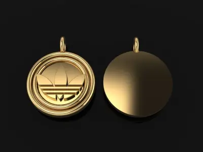 ROUND FRAME ADIDAS STYLE ID PENDANT DOG TAG 3D print model