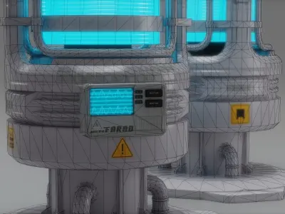 SciFi Electromagnetic Generator Free low-poly 3D model