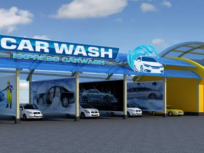 car wash center 3D model