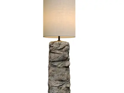 Stone Wabi-Sabi Sculptural Design Japanese style Floor Lamp 3D model