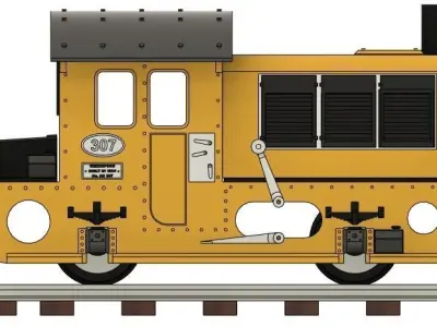 STL files to 3D print a model of a Dutch SIK 307 shunter engine 3D print model