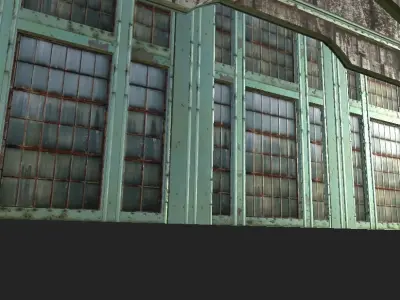 Ferry Rear Wall Pitched Roof GroundShops Low-poly 3D model