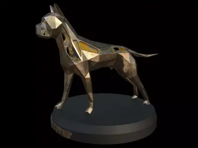 Steampunk German Boxer Pose Low-poly 3D model