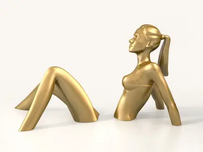 Sunbath Girl Sculpture Low-poly 3D model