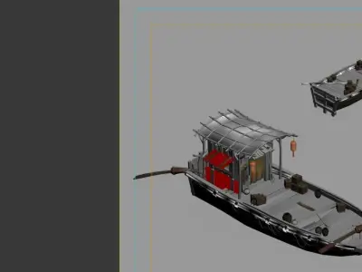 Game Pier - Wooden Boat 3D model