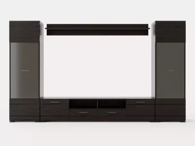 Apryl Media Furniture 260 Cm Black Low-poly 3D model