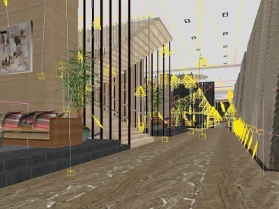 Five Star Urban Resort Hotel Hallway or Corridor Low-poly 3D model