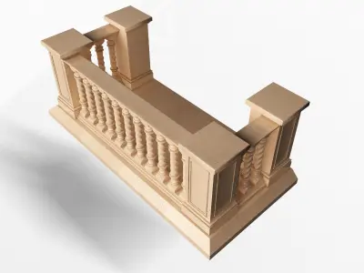 Balcony 01 Low-poly 3D model