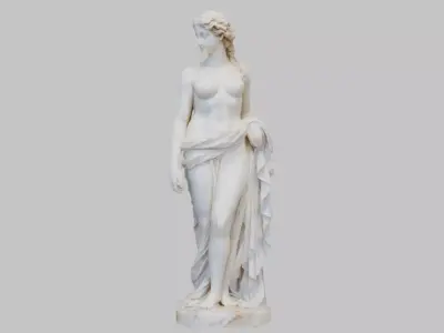 Vintage Marble Statue Figure Roman Goddess Low-poly 3D model