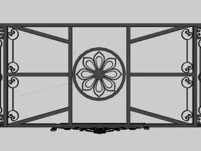 Iron Glass Roof Art Mounted Villa Facade 3D model 3D model