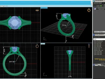 Diamond Solitaire Wedding Ring R2 3D print model