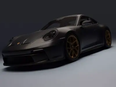 Porsche 911 GT3 Touring 2022 Low-poly 3D model
