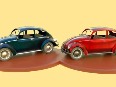 Wolkswagen beetles pack Low-poly 3D model