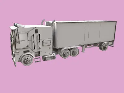 Lowpoly Big Truck Low-poly 3D model
