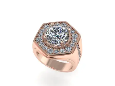 Men diamond ring 3d render - big version 3D print model