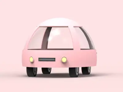 Cartoon car Low-poly 3D model