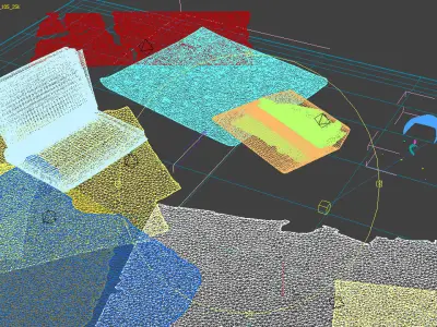 Aged photoes on the table 3D model