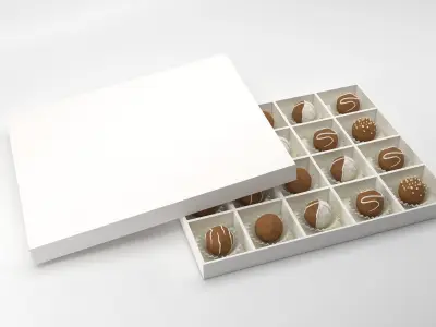 Chocolate Set box filled with chocolates 3D model