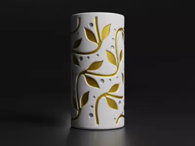 Floral ornamental elegant Vase pen pencil Holder Decoration V1 3D print model