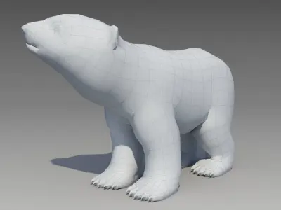 Polar bear cub Low-poly 3D model