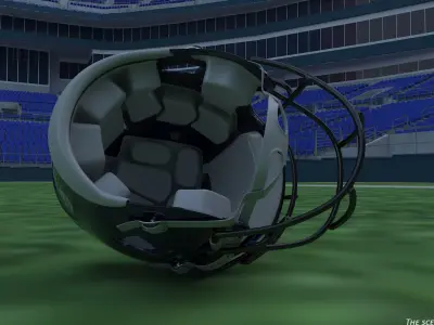 Denver Broncos American Football Helmet 3D model