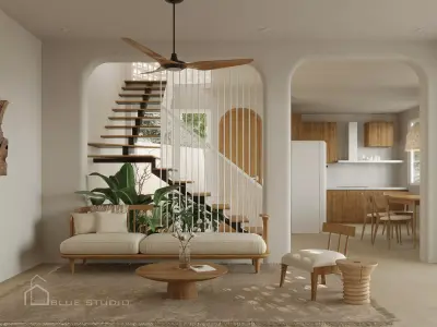 Japandi Living Room 3D model