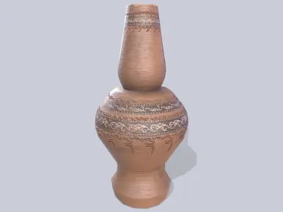 Clay pot Low-poly 3D model