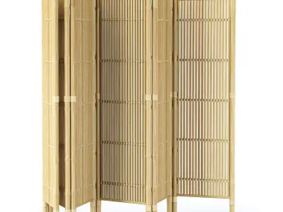Madam Stoltz Bamboo Folding Screen  3D model