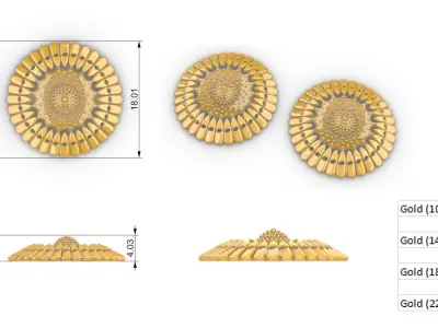 Dhritya Mandala Pendant Set With Ring 3D print model