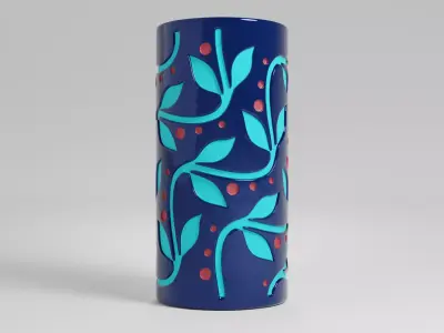 Floral ornamental elegant Vase pen pencil Holder Decoration V2 3D print model