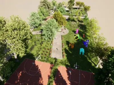 PUBLIC SPACE  for Twinmotion and Unreal Engine 4 3D model