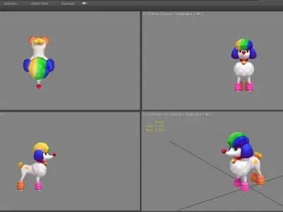 Cartoon puppy - Poodle - baby dog Low-poly 3D model