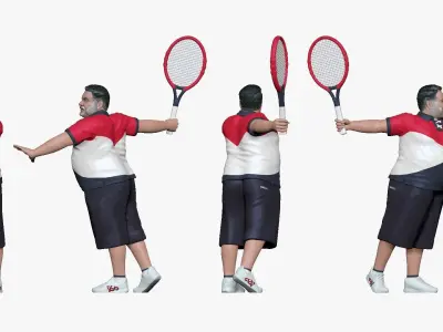 001197 happy old tennis man 3dp 3D print model