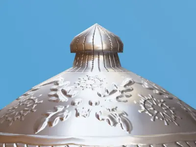 Ornate Silver Urn 2 Low-poly 3D model