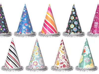 Party Hats Low-poly 3D model
