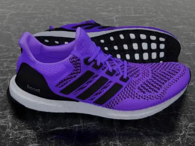 ADIDAS 3D SHOES - BLUE - ULTRABOOST Low-poly 3D model