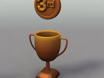 Sports Trophies Low-poly 3D model