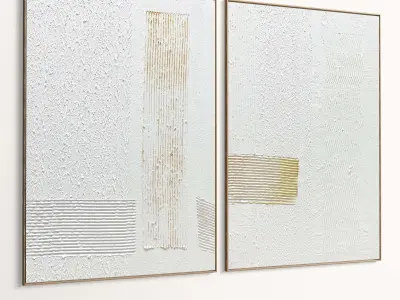 Plaster Two Photo Frame 484 Low-poly 3D model