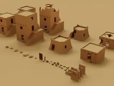 MiddleEast Asset Pack Low Poly - Game Ready Low-poly 3D model