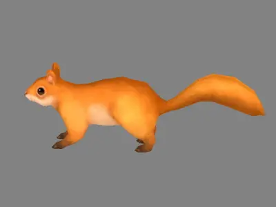 Cartoon squirrel Low-poly 3D model get