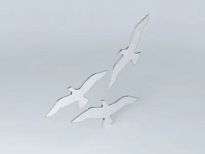 Seagull wood cutout art Free 3D model