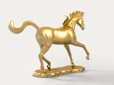 Horse Sculpture Low-poly 3D model