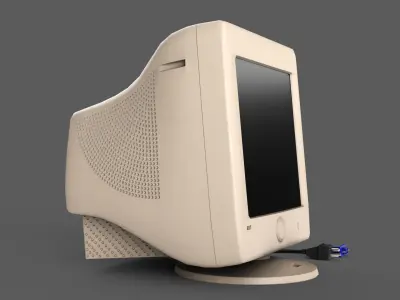 GameAsset Vintage CRT Monitor - Lowpoly Low-poly 3D model